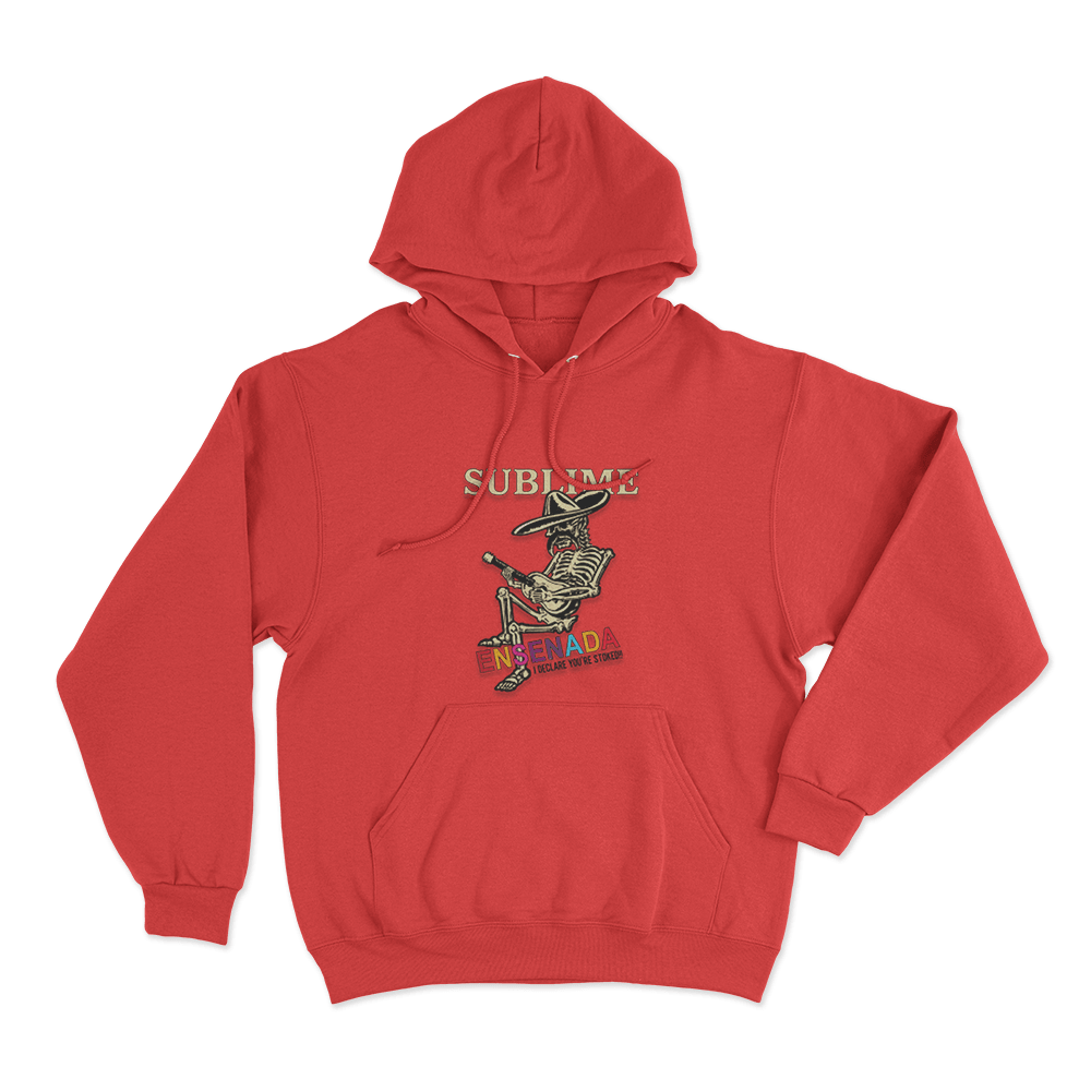 Ensenada Skeleton Unisex Hoodie Red Ensenada Skeleton Unisex Hoodie Red