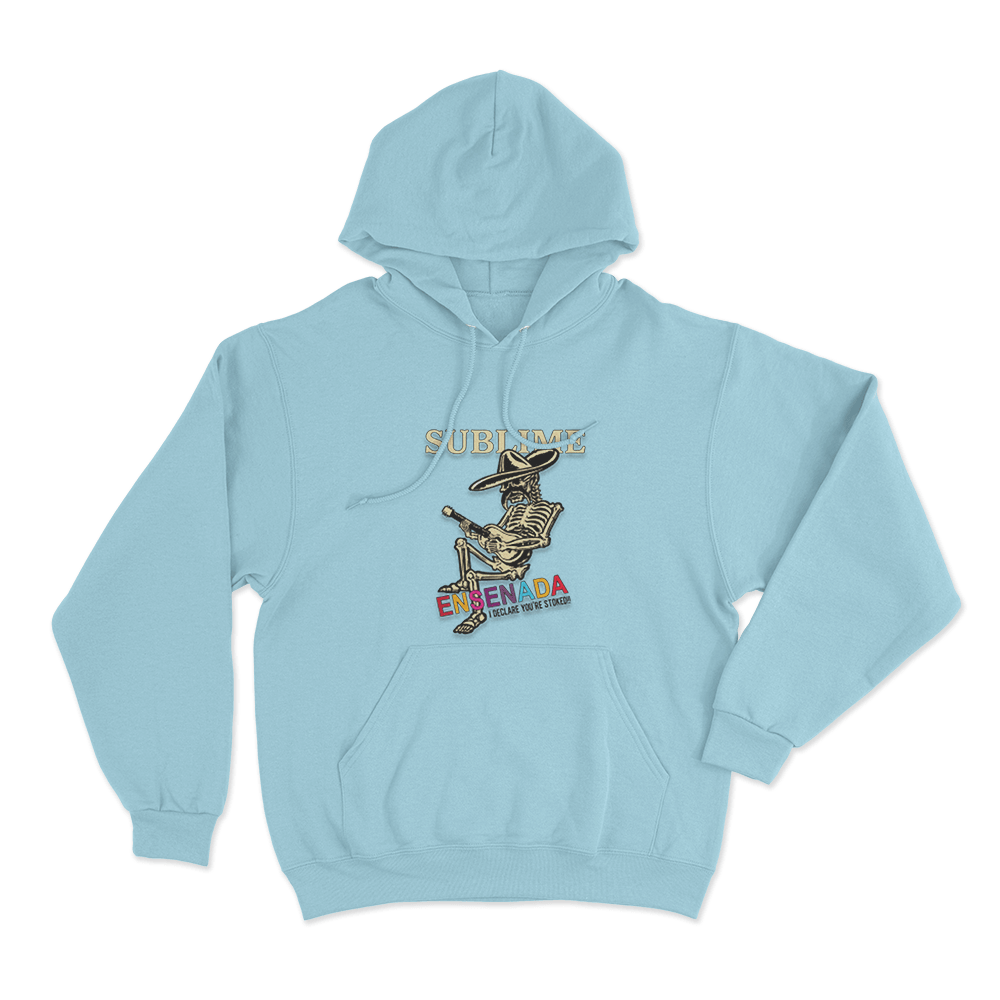 Ensenada Skeleton Unisex Hoodie Sky Blue Ensenada Skeleton Unisex Hoodie Sky Blue