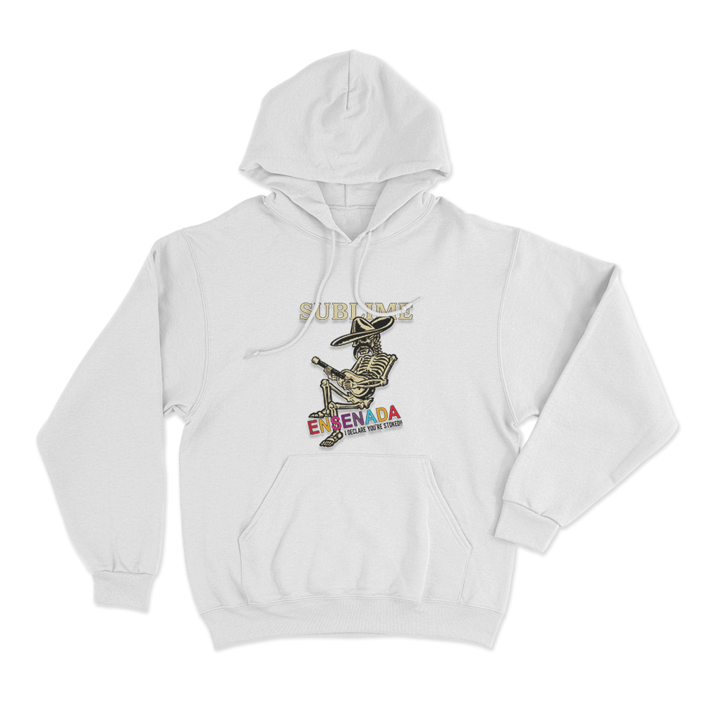 Ensenada Skeleton Unisex Hoodie White Ensenada Skeleton Unisex Hoodie White